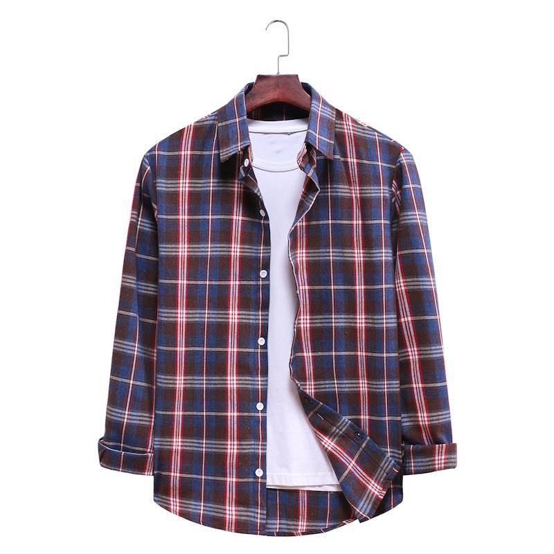 Plaid Casual Lapel Long-sleeved Shirt