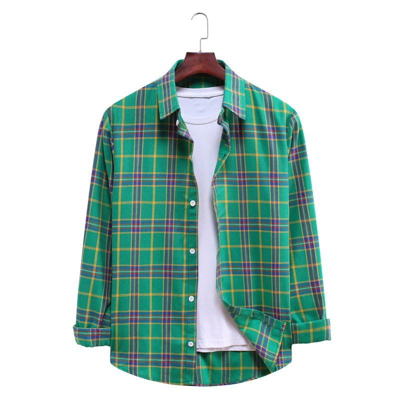 Plaid Casual Lapel Long-sleeved Shirt