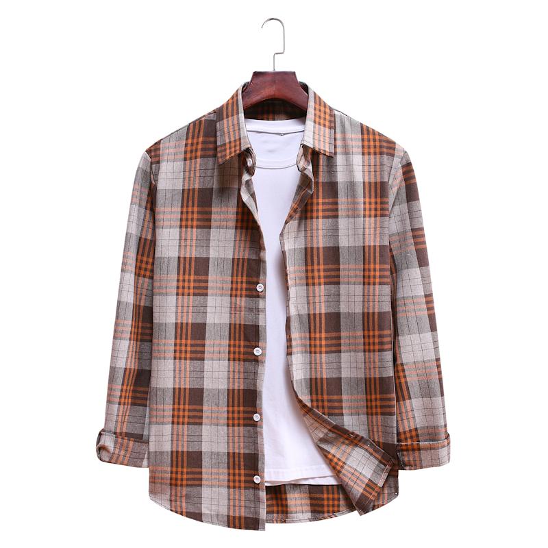 Plaid Casual Lapel Long-sleeved Shirt