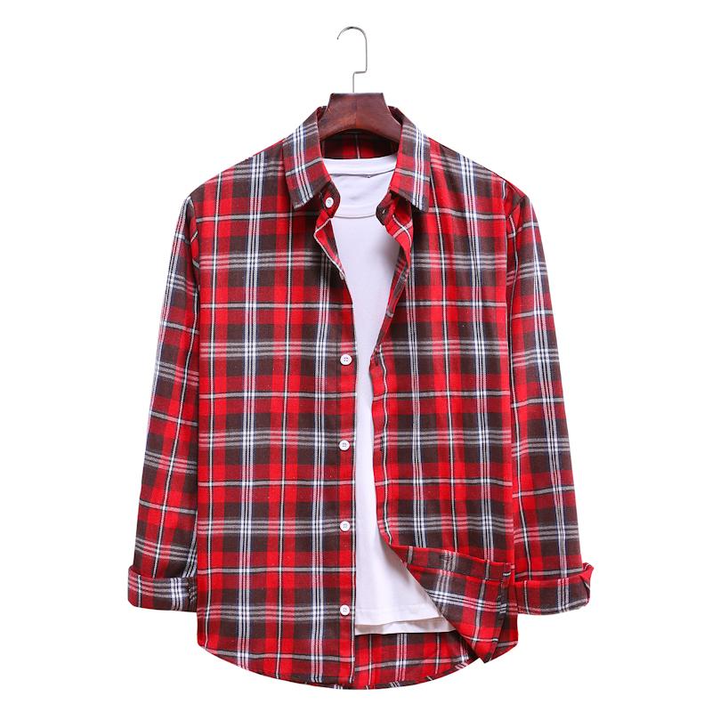 Plaid Casual Lapel Long-sleeved Shirt