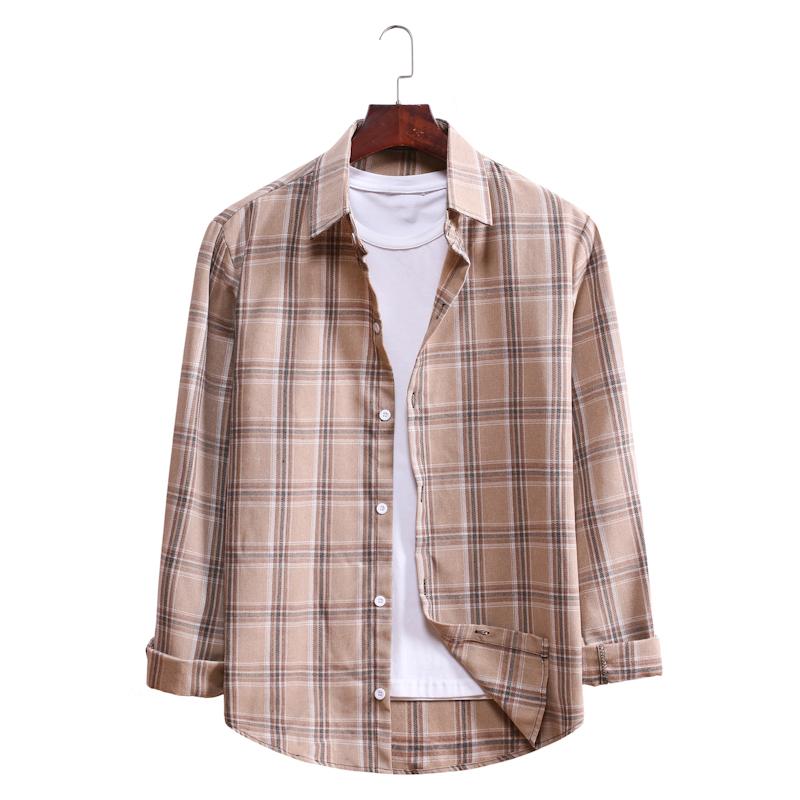 Plaid Casual Lapel Long-sleeved Shirt