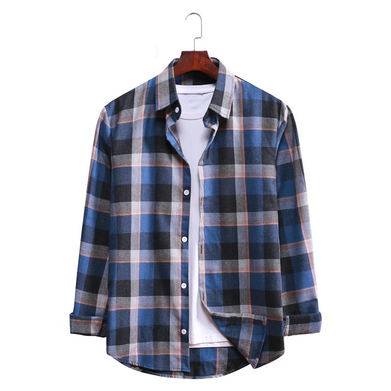 Plaid Casual Lapel Long-sleeved Shirt