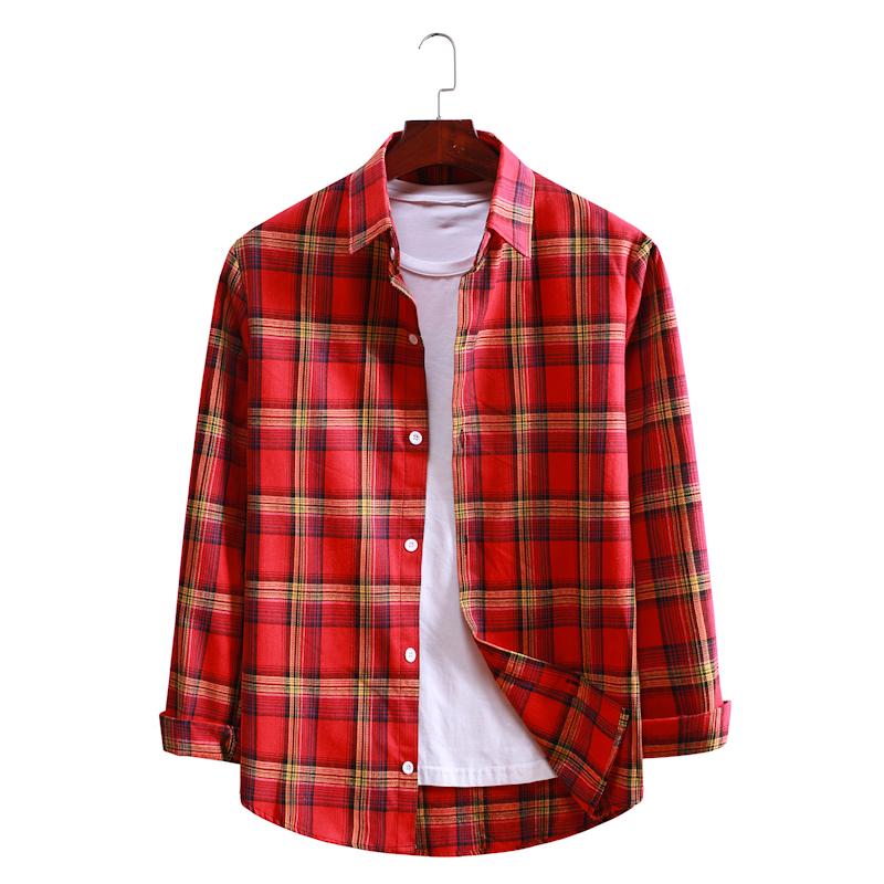 Plaid Casual Lapel Long-sleeved Shirt