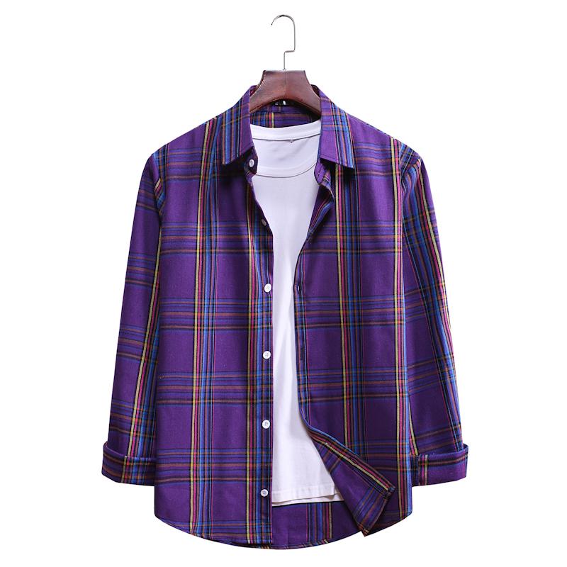 Plaid Casual Lapel Long-sleeved Shirt