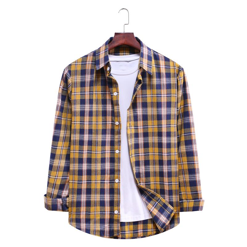 Plaid Casual Lapel Long-sleeved Shirt