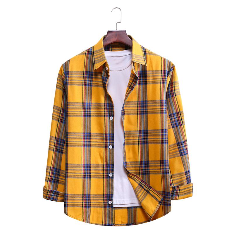 Plaid Casual Lapel Long-sleeved Shirt