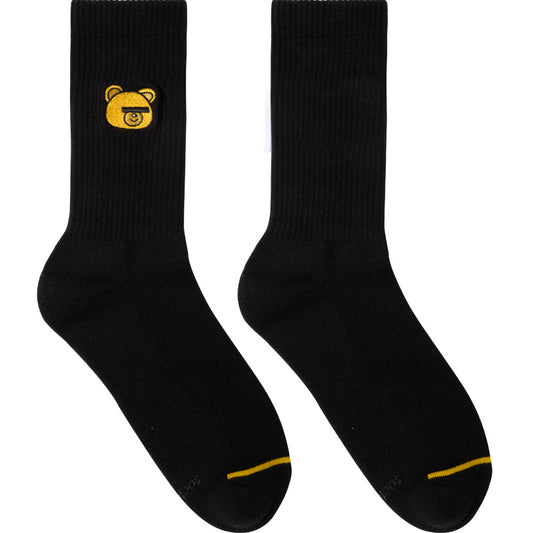 Exercise and fitness embroidered cotton bear socks