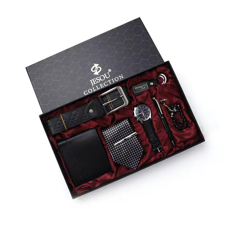 Men's Gift Suit Exquisite Packaging Watch Belt Tie Wallet Simple Combination Suit